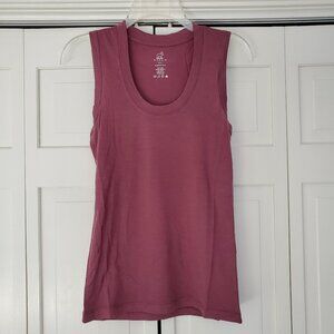 Woolx Phoebe Lounge Tank Top Merino Wool Blend Red Violet Small